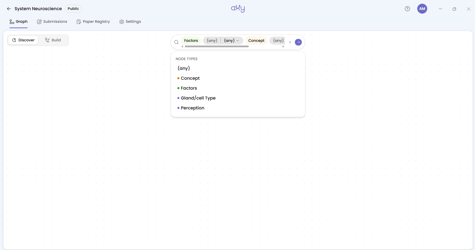 Discover: a two-hop search staged in the search bar